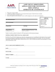 AFFIDAVIT OF ATTENDANCE