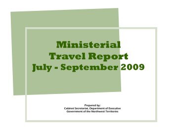 July - September 2009 - Government of the Northwest Territories