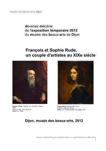 Dijon FranÃ§ois et Sophie Rude, un couple d'artistes au XIXe siÃ¨cle ...