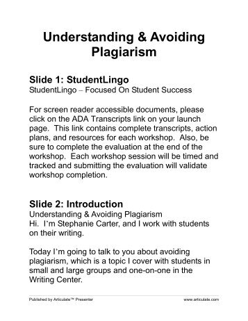 Understanding & Avoiding Plagiarism - Innovative Educators