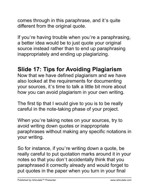 Understanding & Avoiding Plagiarism - Innovative Educators