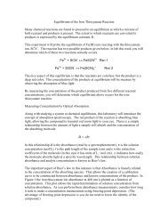 Equilibrium of the Iron Thiocyanate Reaction Many chemical ...
