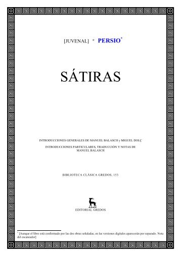 Persio Flaco, Aulo - SÃ¡tiras [pdf] - Historia Antigua