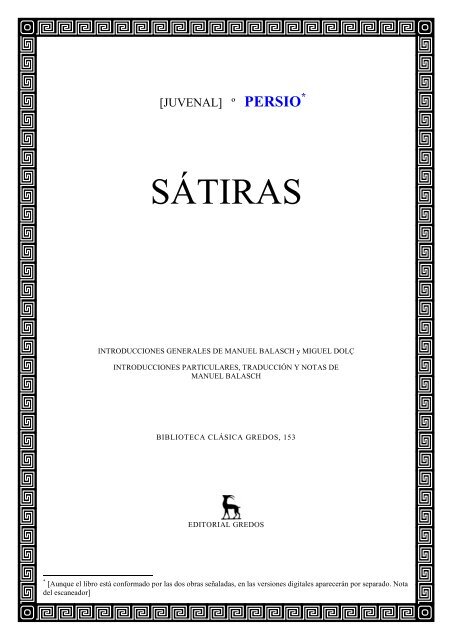 Persio Flaco, Aulo - SÃ¡tiras [pdf] - Historia Antigua