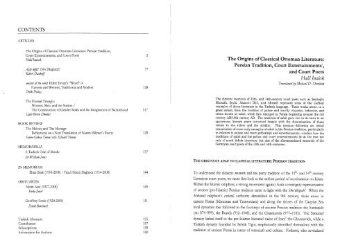The Origins of Classical Ottoman Literature: Persian Tradition, Court ...
