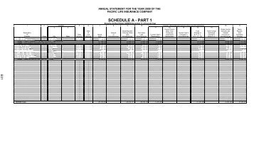 2009 Investment Schedules - Pacific Life Insurance Company