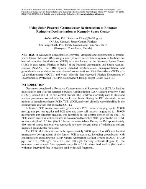 Using Solar-Powered Groundwater Recirculation to Enhance ...