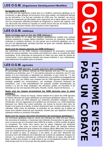 Tract "OGM". - Contacter un comitÃ© local d'Attac