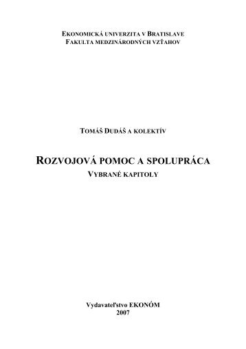 rozvojovÃ¡ pomoc a spoluprÃ¡ca - Fakulta medzinÃ¡rodnÃ½ch vzÅ¥ahov