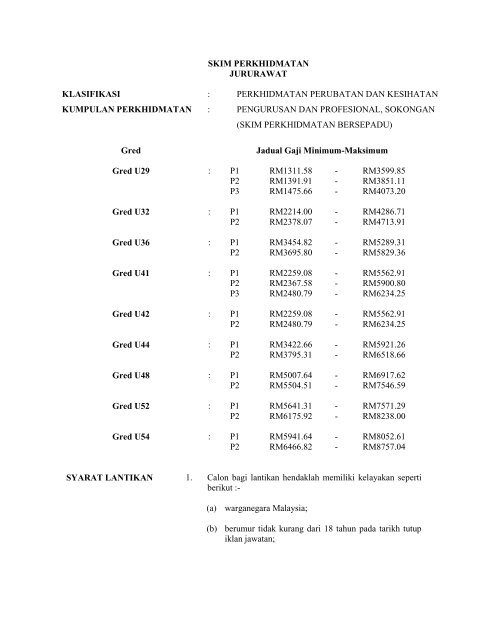 SKIM PERKHIDMATAN JURURAWAT KLASIFIKASI ...