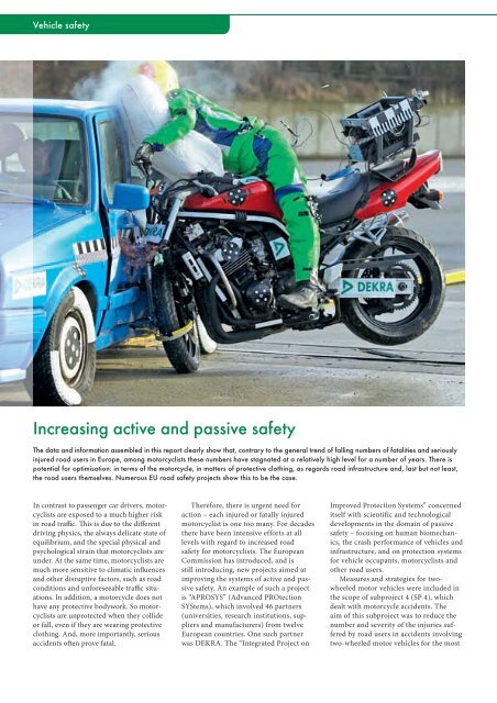 MoToRcyclE RoAD SAFETy REpoRT 2010 - Dekra