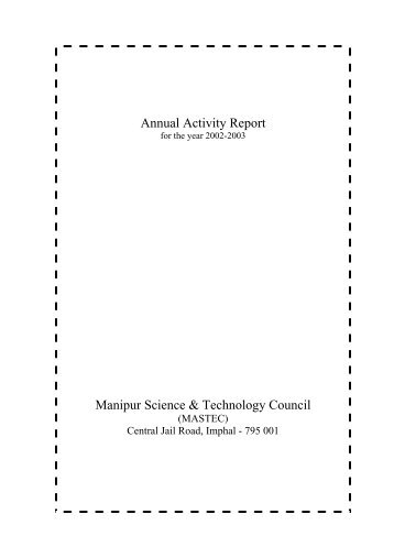 Annual Report for the year 2002 - 2003 - Manipur Science ...