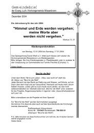 Die Gemeindebriefe aus dem Jahr 2004 - Kirchengemeinde ...