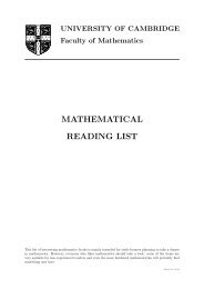 University of Cambridge's Mathematical Reading List