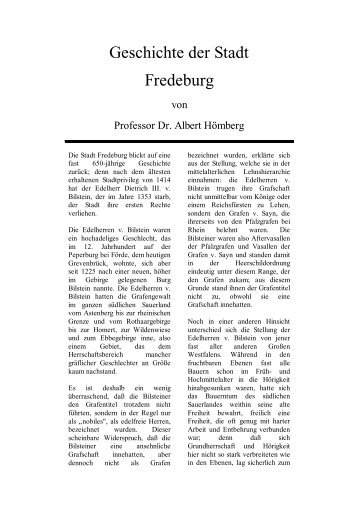 Geschichte der Stadt Fredeburg - Bad Fredeburg