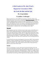 A Brief Analysis of Dr. Judy Wood's Request for Correction to NIST ...