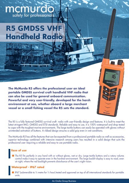 R5 GMDSS VHF Handheld Radio