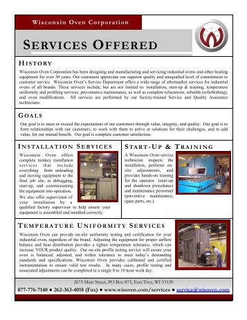 Service Brochure.pdf - Wisconsin Oven