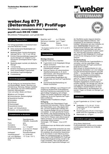 weber.fug 873 (Deitermann PF) ProfiFuge - Saint-Gobain Weber ...