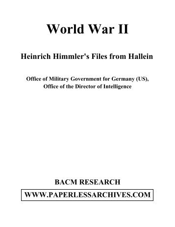 Heinrich Himmler's Files from Hallein - Paperless Archives