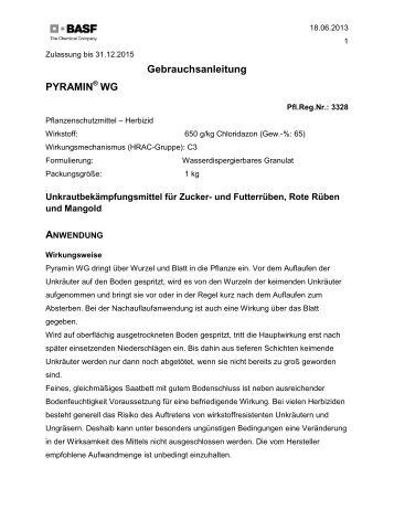 GA Pyramin WG - BASF Pflanzenschutz Ãsterreich