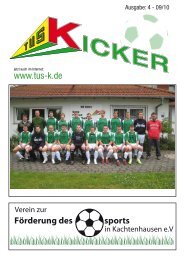 TuS Kicker November 2009 - TuS Kachtenhausen Kicker