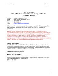 EDU 615 Instructional Leadership: Theory and Practice (3 Credits)