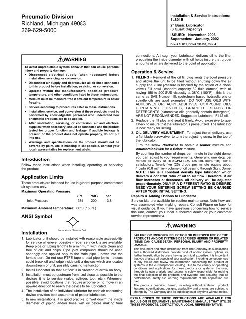 L50 Injection Lubricator - Parker