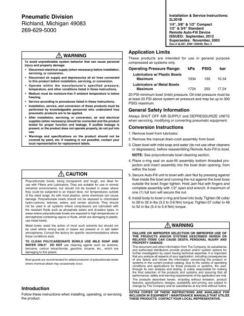 L50 Injection Lubricator - Parker