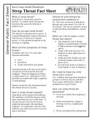 Strep Throat Fact Sheet - Kent County, Michigan