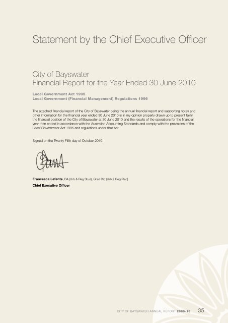 Annual Report - City of Bayswater