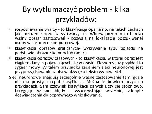 WykÅad 6: Sieci Neuronowe