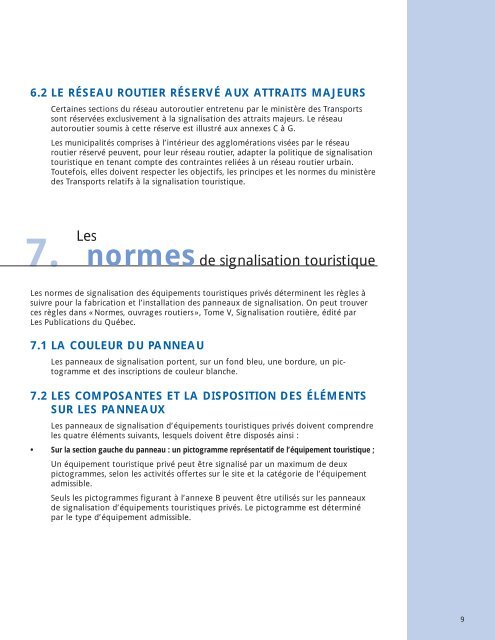 Politique de signalisation touristique - Tourisme QuÃ©bec