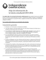 solicitudes para la loterÃ­a estudiantil - Independence Charter School
