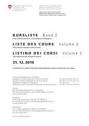 KURSLISTE Band 2 LISTE DES COURS Volume 2 ... - admin.ch