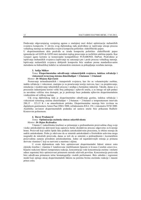 pdf,1500KB - TehnoloÅ¡ko-metalurÅ¡ki fakultet - Univerzitet u Beogradu