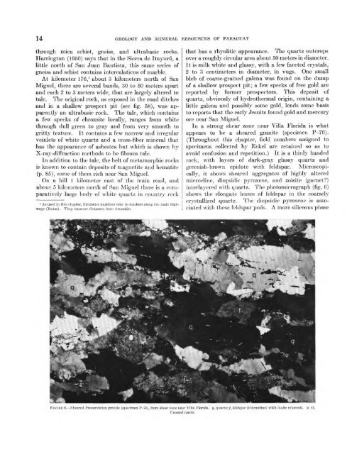 Geology and Mineral Resources of Paraguay A Reconnaissance