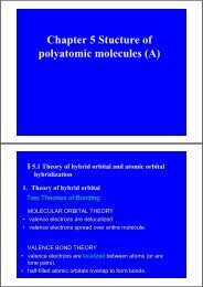 Chapter 5 The structure of polyatomic molecules