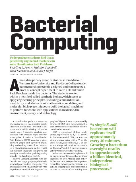 Bacterial computing