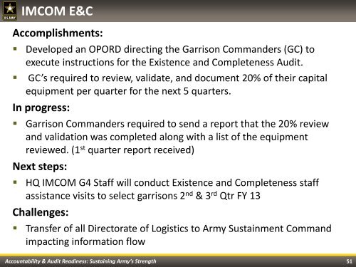 4th Quarter FY 2012 Army FIP In-Process Review - ASA(FM&C ...