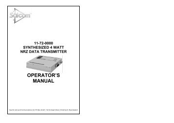 OPERATOR'S MANUAL - Salcom