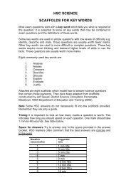 Scaffolds for answering HSC questions