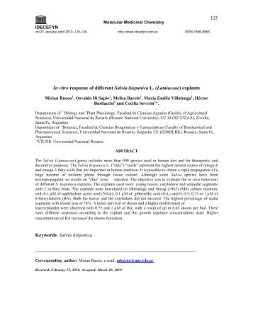 In vitro response of different Salvia hispanica L - Molecular ...