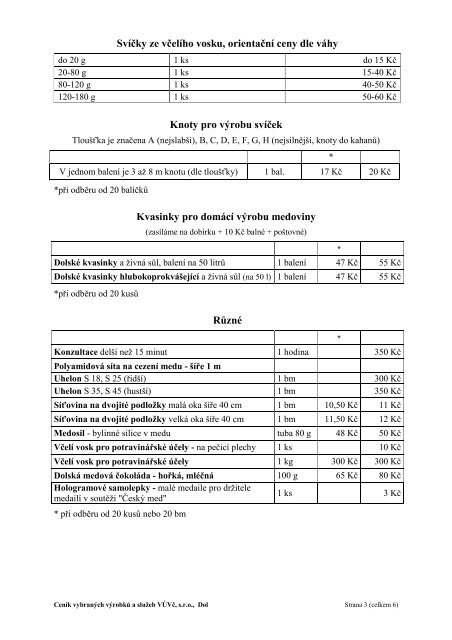 medovina - VÃ½zkumnÃ½ Ãºstav vÄelaÅskÃ½ v Dole