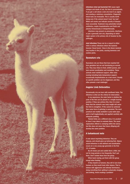 Alpaca World Magazine Summer 2005 - Classical MileEnd Alpacas