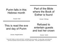 Purim Statement Bingo Calling Cards