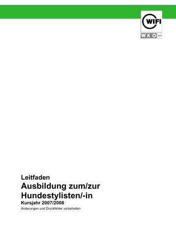 Leitfaden Ausbildung Zum/zur Hundestylisten - PETCOM