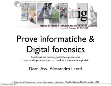 slides - Istituto di Teoria e Tecniche dell'Informazione Giuridica