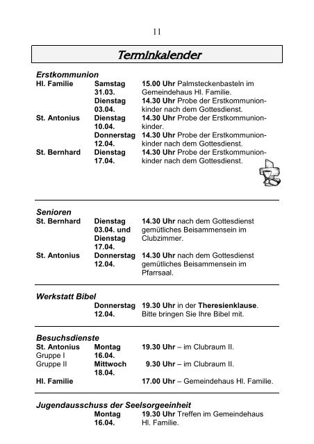 Sag, wie hältst du's mit dem Beichten? - bei der Seelsorgeeinheit ...