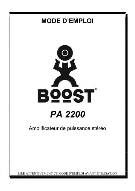 Amplificateur PA2200 Boost - Francis MERCK sur le NET